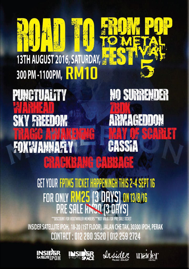 Insider Satellite Ipoh (@insider_satell) on Twitter photo #RoadToFromToMetal5,13Aug16, Saturday at <a href="/insider_satell/">Insider Satellite Ipoh</a> Ipoh with <a href="/PunctualityHC/">PVNTVALITY</a> <a href="/foxwannafly/">Fox Wanna Fly</a> <a href="/cassiapunx/">cassiapunx</a> and more! #RoadToFromToMetal5,13Aug16, Saturday at <a href="/insider_satell/">Insider Satellite Ipoh</a> Ipoh with <a href="/PunctualityHC/">PVNTVALITY</a> <a href="/foxwannafly/">Fox Wanna Fly</a> <a href="/cassiapunx/">cassiapunx</a> and more!