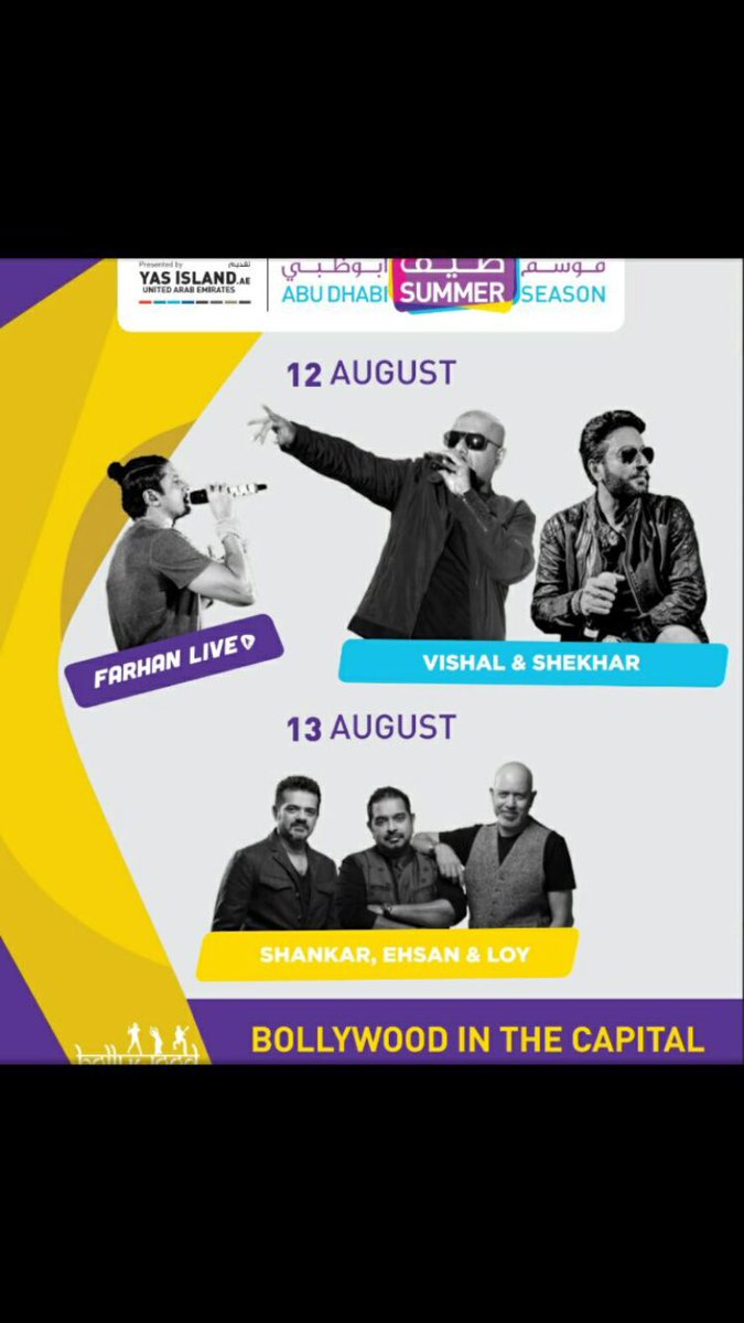 ShekharRavjiani's tweet photo. Abu Dhabi! V&amp;S Live in your city on the 12th of Aug at the DU forum ,Yas island. See you there !! https://t.co/y3P9bXk5ks