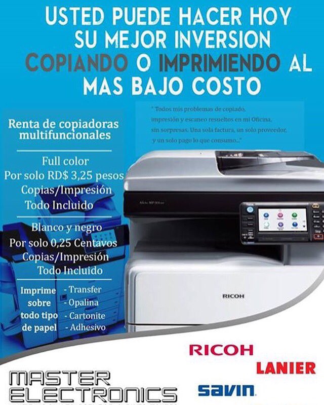 Electron8Master's tweet photo. Renta de equipos de copiado e imprenta #fullcolor #imprenta #copiado https://t.co/F2GH1MxtBB