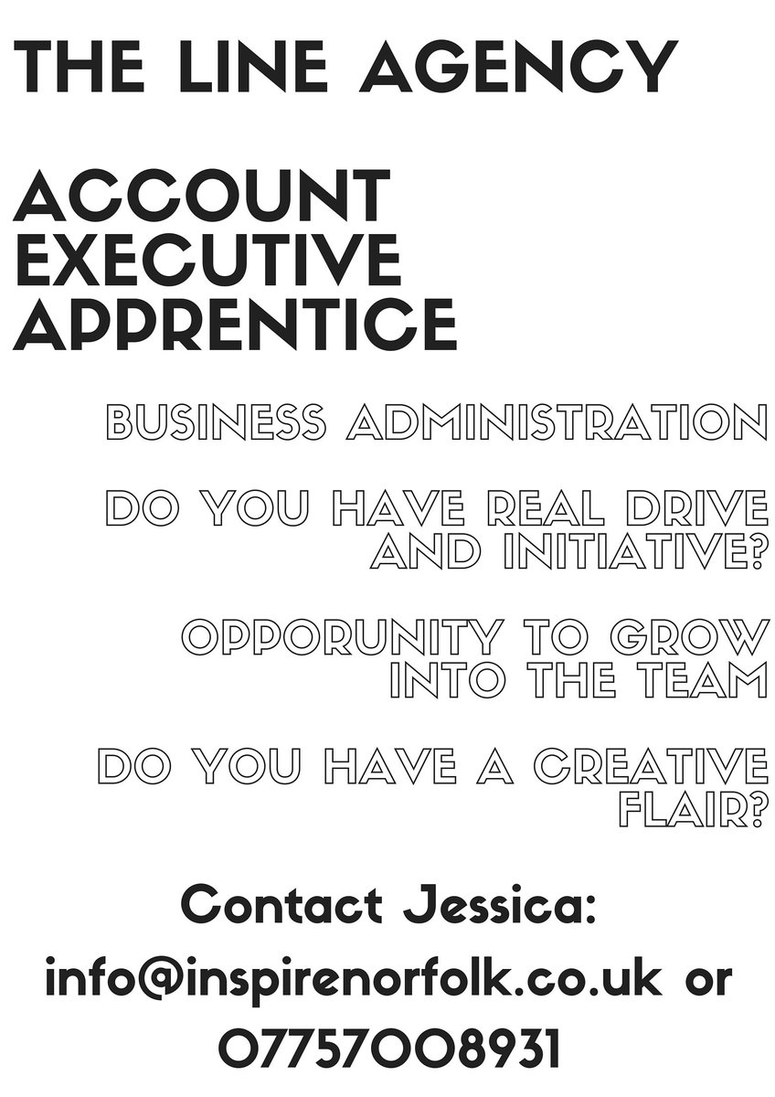 Account Executive Apprentice - The Line Agency buff.ly/29R6B9u Contact: info@inspirenorfolk.co.uk to apply!