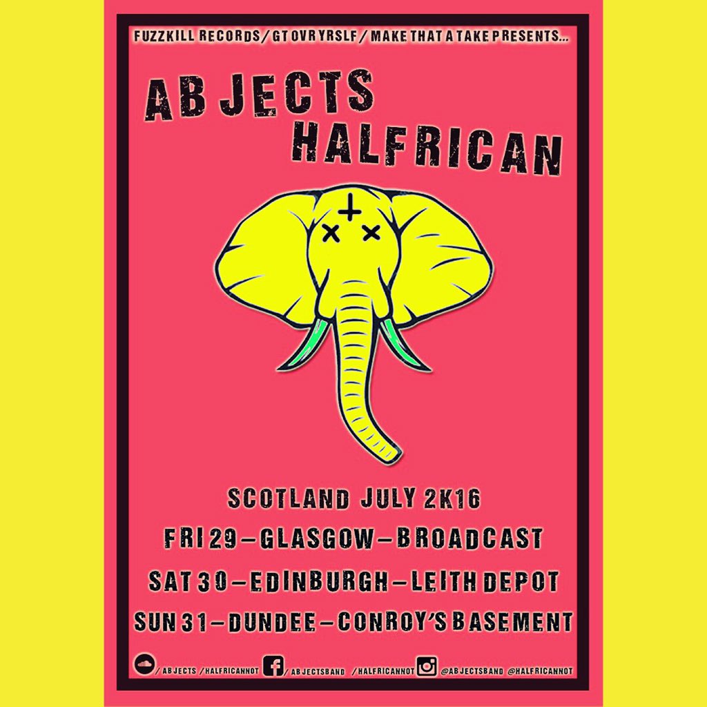 Halfricannot's tweet image. We're changing our name after this run of Scottish shows with @abjectsband this weekend!!