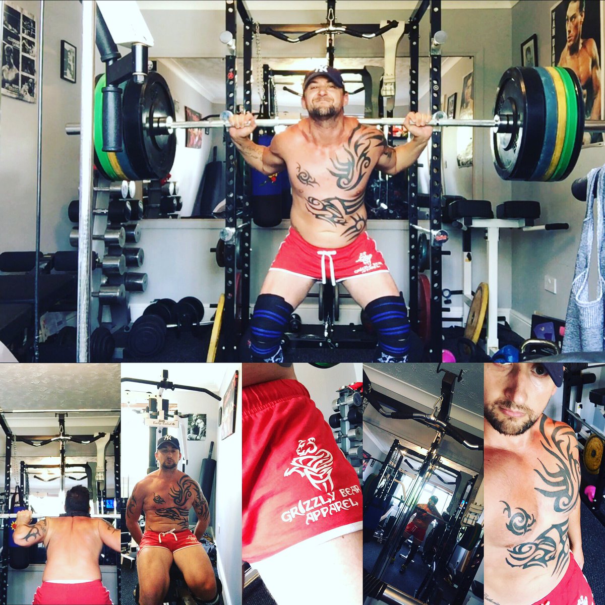 essexbodyguard's tweet photo. Too hot! Today only got up to 160kg on #squats 
Loving the #grizzly #shorts #legday #grizzlybear @grizzlybearapparel https://t.co/zTPGcqJZf6