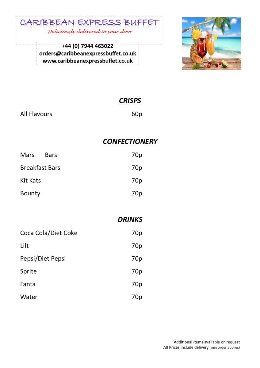 CaribbeanExBuff's tweet image. You Order - We Deliver - 079444 63022