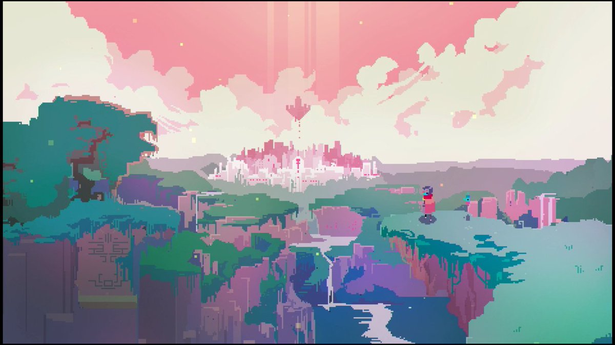 Uzivatel しふたー ぞくせい でんき Na Twitteru Xboxoneでも配信開始された2drpg Hyper Light Drifter ハイスピード2dゼルダって塩梅で戦闘緊張感あってドット絵で描かれてる風景がいちいち美しいのすげぇ良いわこれ 日本語対応もされてますね