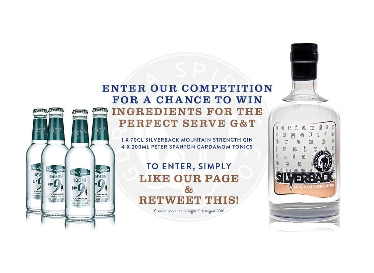 Another giveaway! Silverback Gin with Cardamom Tonics <a href="/gorillaspirits/">Gorilla Spirits</a> @PSpantonDrinks The perfect serve G&amp;T 18+ only
