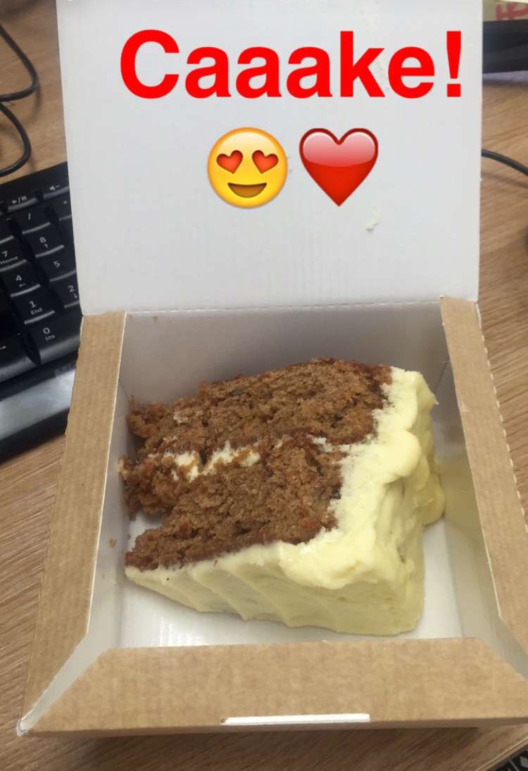 EmmaInCardiff's tweet photo. Too excited! #cake #cakewhore #carrotcake #naughty #notguilty https://t.co/jDlqVlLSHC