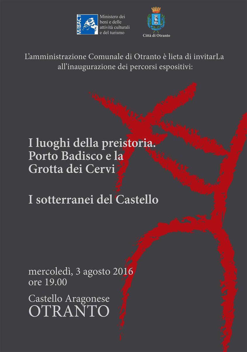 #preistoria #Salento #grotte #PortoBadisco Inaugurazione esposizione 3 agosto 2016 #Otranto Castello
