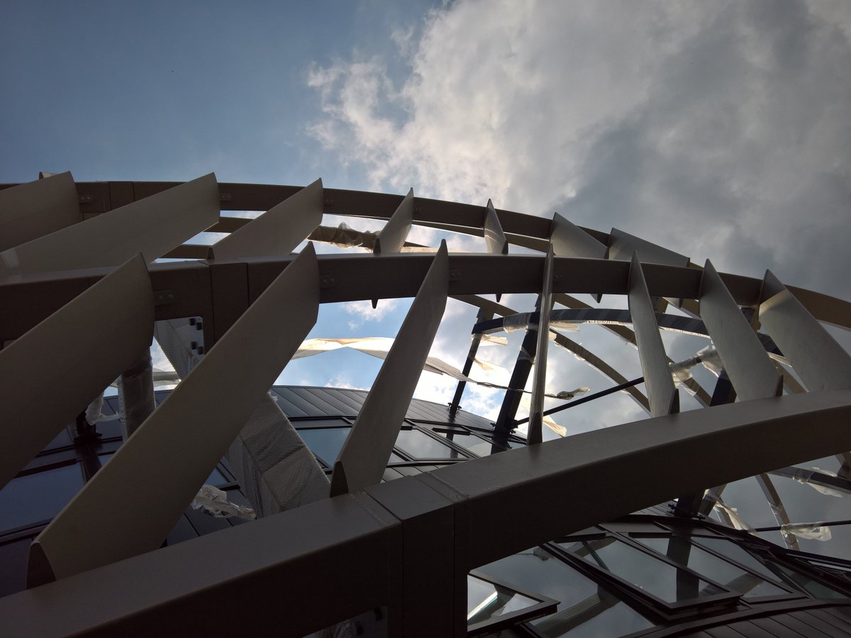WoodheadGroup's tweet photo. Brise Soleil installation on the #TECBuild #IconicDesign @UoNUNIP @bondbryan @UoNCapProj @UNIP_Mark @UoN_CivSoc https://t.co/EHM4AeMVux