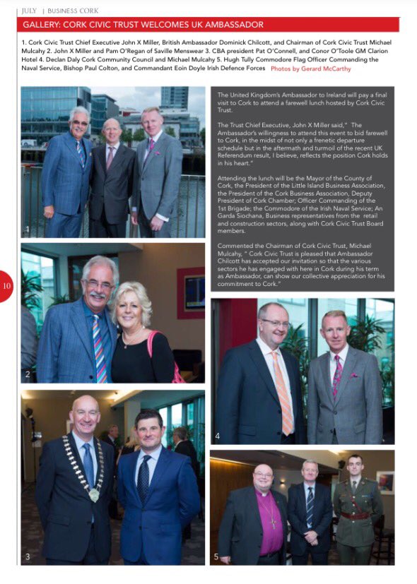BusinessCork's tweet photo. British Ambassador lunch @ClarionCork hosted by @corkcivictrust with @b2dac @Michael_J_Barry @CBA_cork https://t.co/SXIbX5EunV