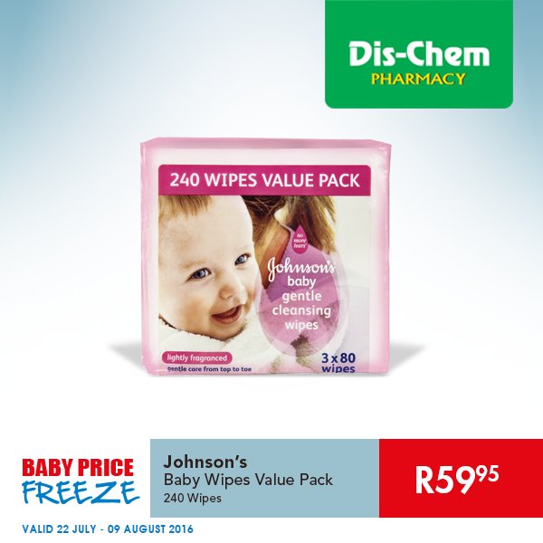 dischem johnsons baby wipes
