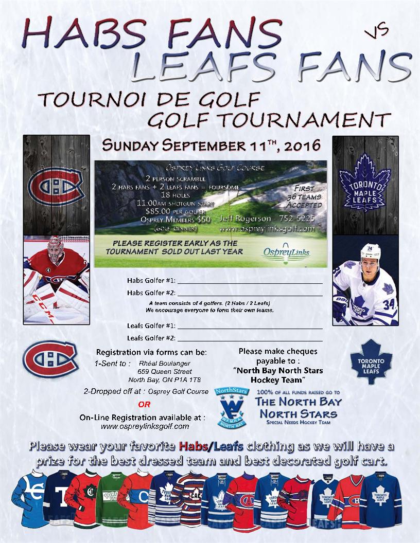North Stars charity golf tournament! Sept 11th <a href="/OspreyLinks/">Osprey Links GC</a>, join the fun and support special needs hockey!