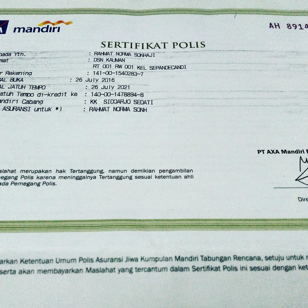 Rahmat Sonhaji On Twitter Asuransinya Sudah Jadi