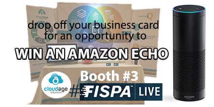 cloud_solved's tweet photo. Don't miss your chance to win an AMAZON ECHO! Drop your business card at Cloud Age Solutions @FISPALive #FISPA2016 https://t.co/im67dN6w0U