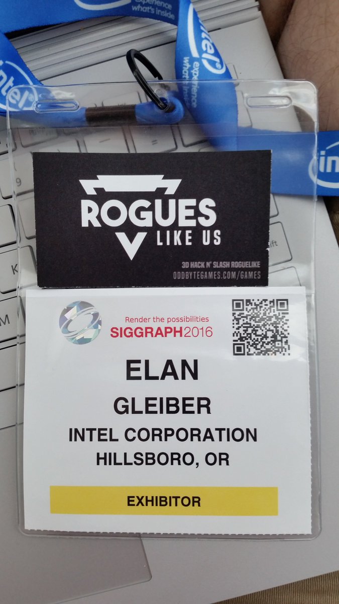 RoguesLikeUs's tweet image. Representing with #intelgamedev at #SIGGRAPH2016! #gamedev #indiedev #indiegame #indiedevhour #madewithunity