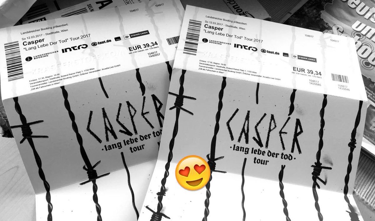 herrwuerdig's tweet photo. Endlich 😍 jetzt nur noch bis März warten 😂❤️👌🏿 #casper #2017 #langlebedertodtour @CASPERxOFFICIAL https://t.co/zHWeZtxCVb