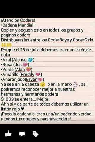 maricru31172728's tweet photo. #CodersGirls y #CodersBoys ayudenme por favor con rt para q @CD9 se entere , vamos esto es por  @soyalonsovillal https://t.co/BdjUmQr08h