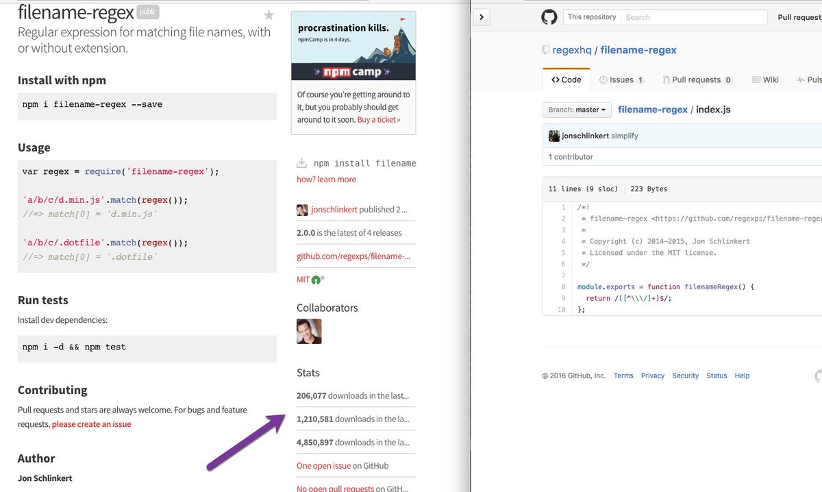 amcdnl's tweet image. This just reminds me of leftpad-gate all over again... #nodejs #npmjs #javascript