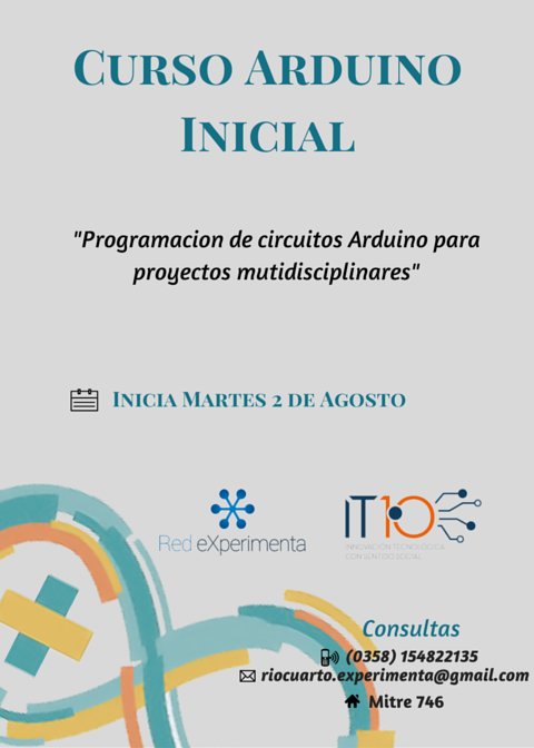 Propuestas de #capacitación en agosto, programación inicial con #Arduino y construcción de #plataformas #IOT.