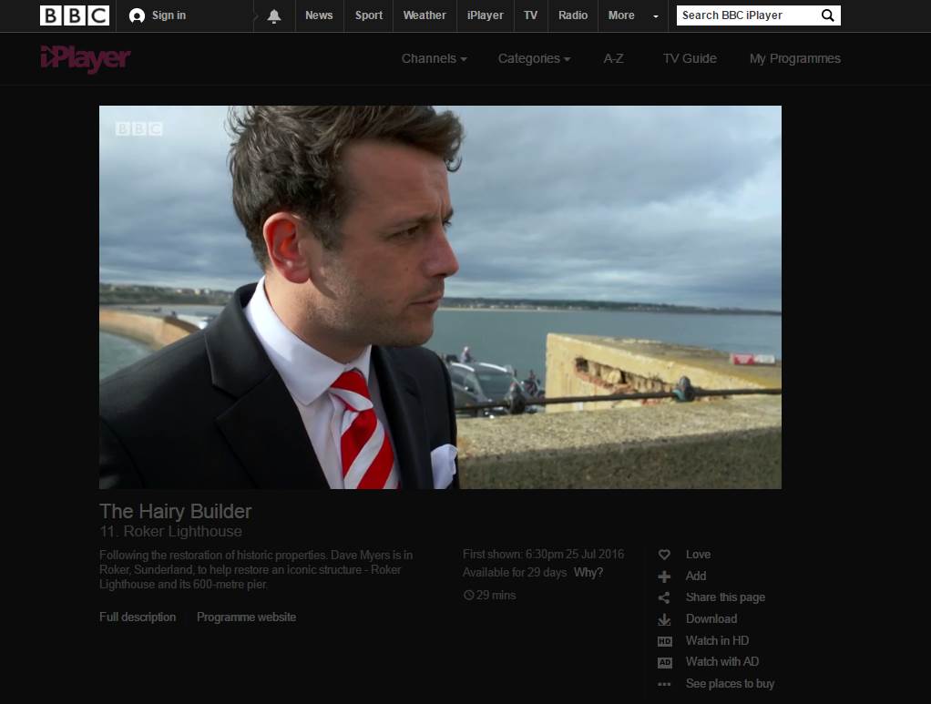Michael from #Team1879 speaks about <a href="/RokerPier/">Roker Pier & Lighthouse</a> restoration on BBC 2! ow.ly/JOkW302CBVE