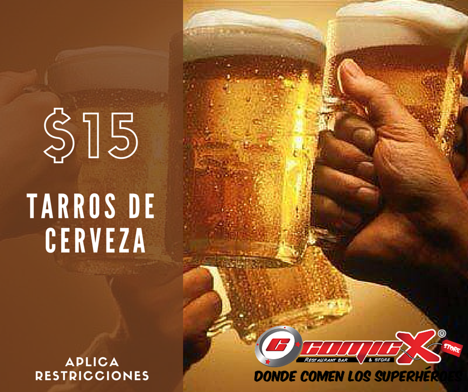 ComicxCPark's tweet photo. Tarros de Cerveza* a sólo $15.00 **Aplican restricciones #Comicx #Promos  Válido en horario de 6:00 pm al cierre. https://t.co/aF12yX8IKn