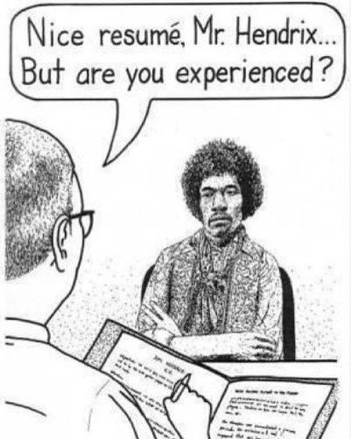 BIG100Radio's tweet photo. Jimi Hendrix's job interview. #jimihendrix #henrix #jimihendrixexperience #areyouexperienced #rockmeme #classicrock https://t.co/ZjP9WHgnXT