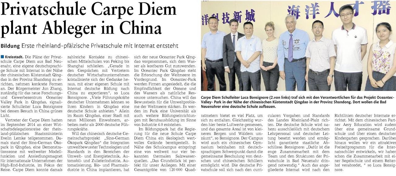 Luca Bonsignore Carpediem Carpe Diem Ableger In China