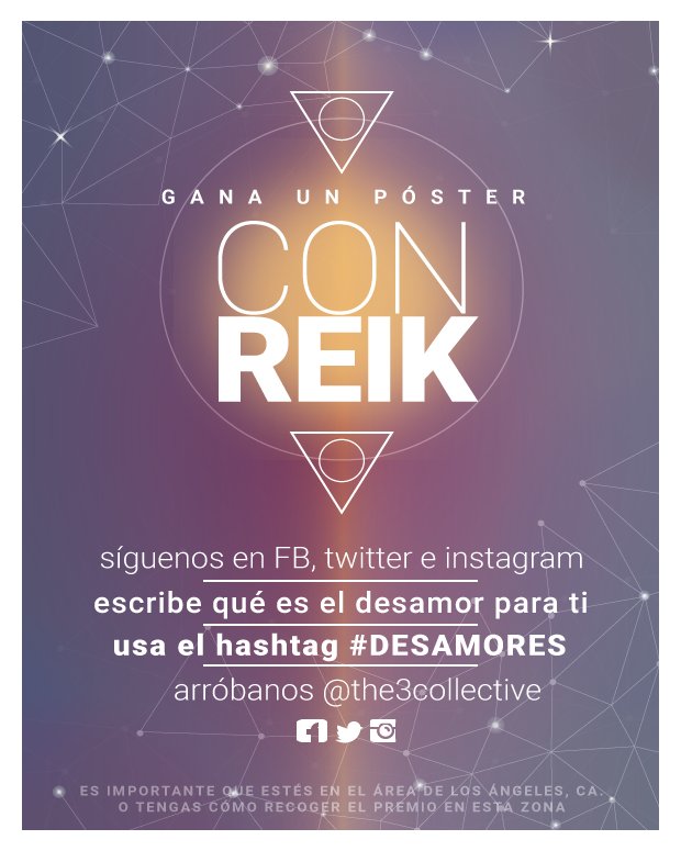 The3Collective's tweet photo. @ReikMxEs ¡ATENCIÓN! esta semana podrían ganar un póster autografiado por @ReikMx a través de @The3Collective https://t.co/ivT6vsPzcW