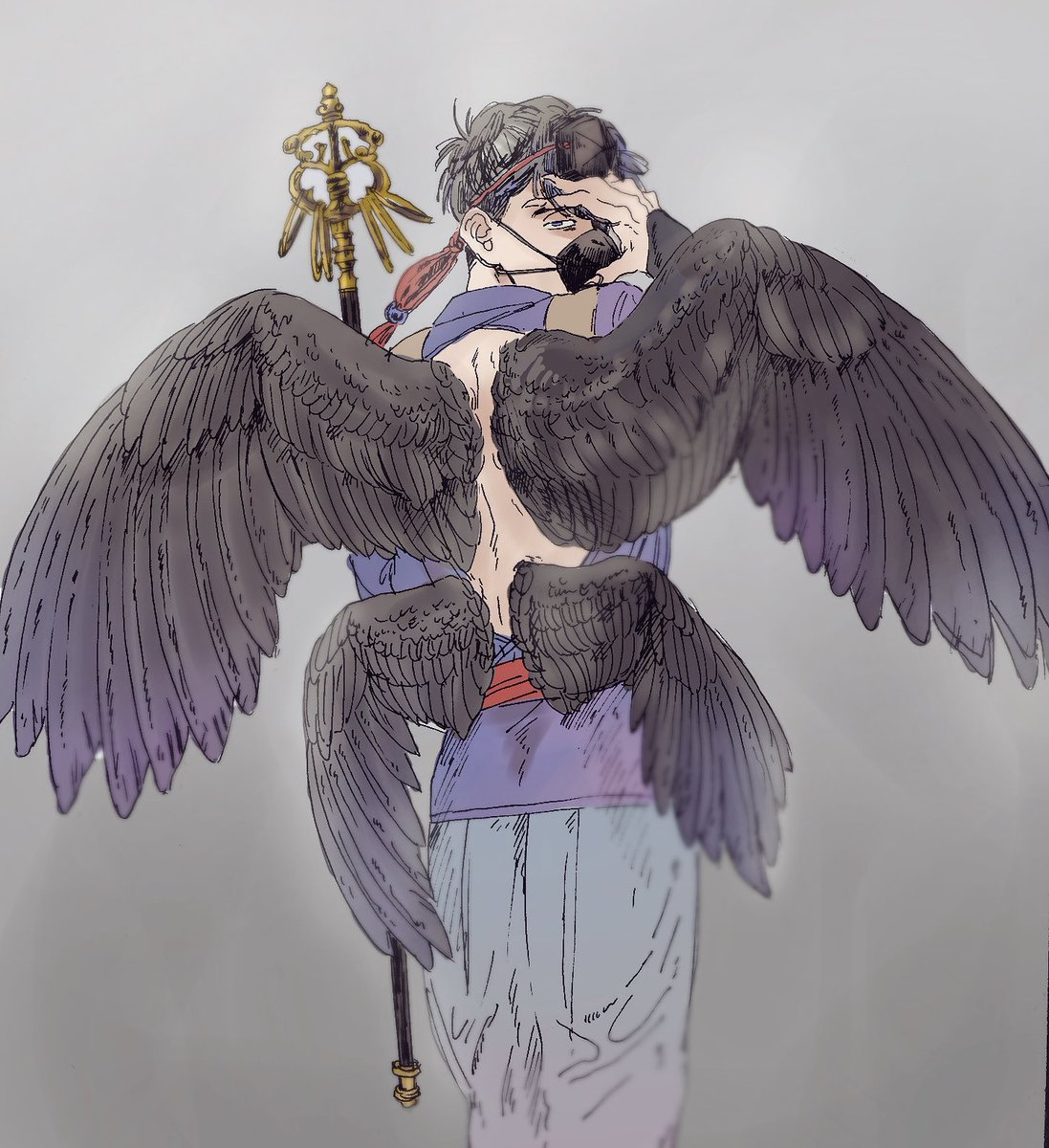 omae_wo_kurau's tweet photo. 烏天狗次男 霧が覆う山には入ってはいけないよ https://t.co/q8ZRvu5Qy6