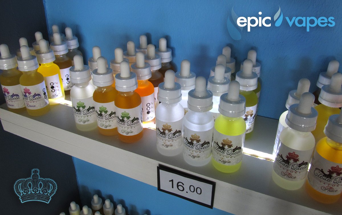 epic_vapes's tweet photo. Come grab your Queens at #EpicVapes! We have Layla, Diana, Alice, and Keyla from #CloudQueen #VapeOn #VapeEpic https://t.co/YvE1ildWRD