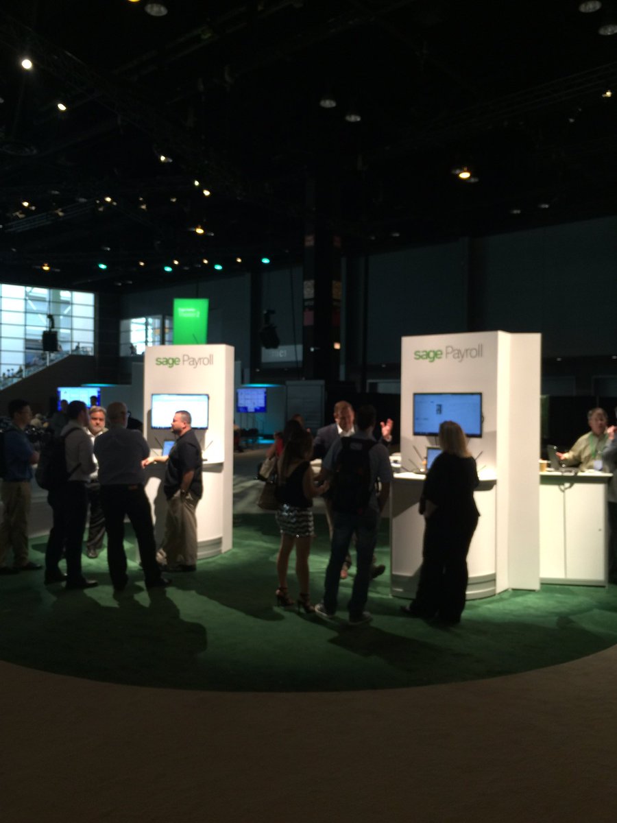 Sage Payroll, TIme, and HCM booth rocking after the keynote at #SageSummit