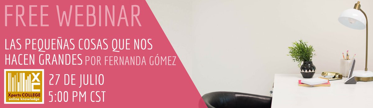 Mañana tenemos webinar; "Las pequeñas cosas que nos hacen grandes" regístrate: ow.ly/PE98302CLYW