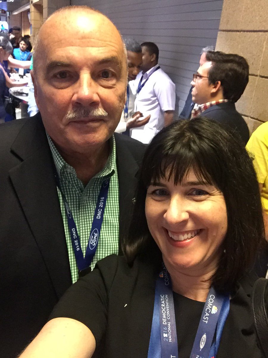 AmyKDacey's tweet photo. Just a couple of #DemsInPhilly here! With my friend and mayor of my hometown of Auburn @MayorQuill. #DemConvention https://t.co/jQuXHXcZpQ