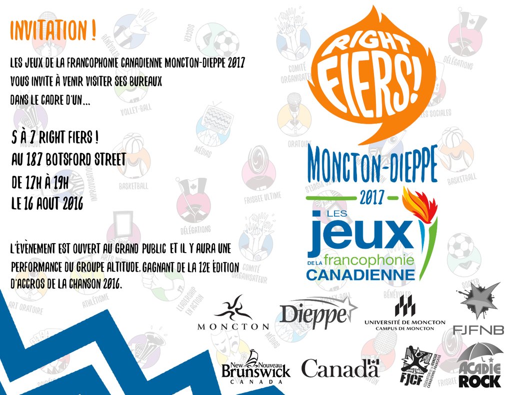 JeuxFC's tweet photo. Venez fêter le Festival Acadie Rock et notre célébration d'un an avant les Jeux avec le groupe Altitude! #RightFiers https://t.co/aVnWdSAqpE