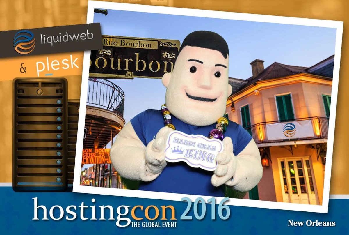 LiquidWeb's tweet photo. Liquid Web has kicked off #HostingCon2016 with @PleskOfficial! Stop by booth 210, to get your two beads worth! https://t.co/TQFfZ4k7nv