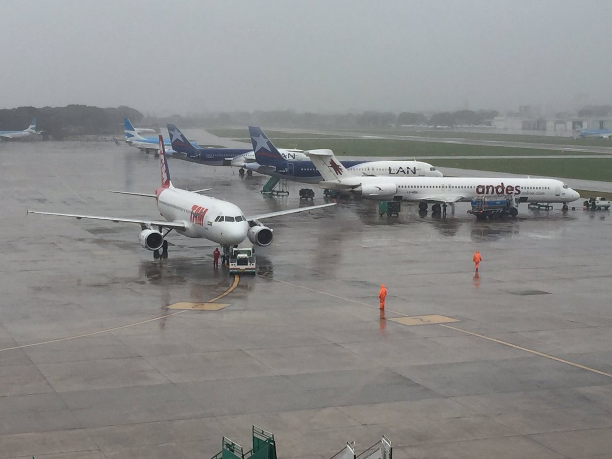 Saludos a todo el personal de tierra q a pesar del frío, lluvia y fuertes vientos están para asistir a las aeronaves