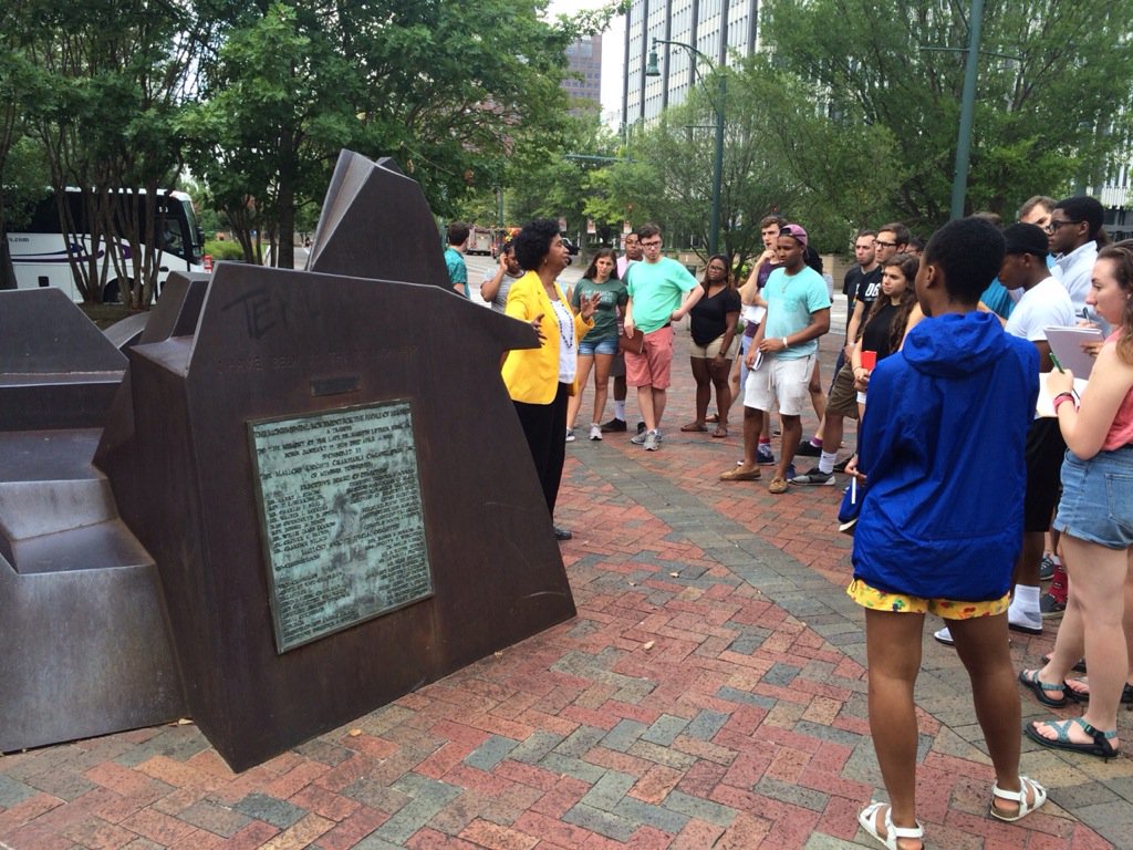 The <a href="/ou_dc/">OUDC</a> teens are now at the corner of Poplar &amp; Main in #Memphis as part of the black heritage tour <a href="/LocalMemphis/">memphis local</a>