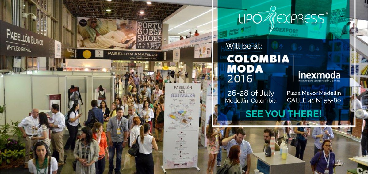 SlenderTouch_'s tweet photo. Visit us at # COLOMBIAMODA2016 Lipo Express will be present at #Medellin this 26 to 28 of July . See you there!! https://t.co/ST3foLUvEZ