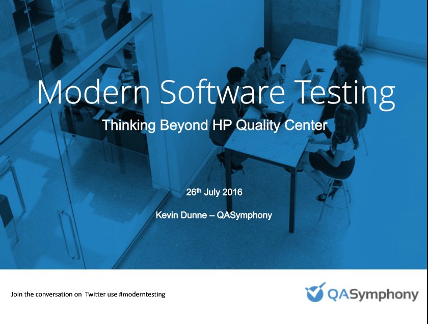 jeffperkins8's tweet image. Getting ready for today&apos;s webinar about #ModernTesting. We start at 2pm ET. Join now: bit.ly/2994qjn