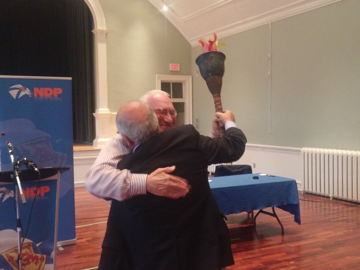 ChebuctoNDP's tweet photo. .@GaryBurrill had the torch passed to him from former NDP MLA Howard Epstein! 

#nspoli https://t.co/7hAwS8Z8xx
