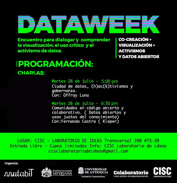 helectron's tweet image. Hoy en el CISC + Laboratorio de ideas en #Medellín: #DataWeek4 goo.gl/kfHHza