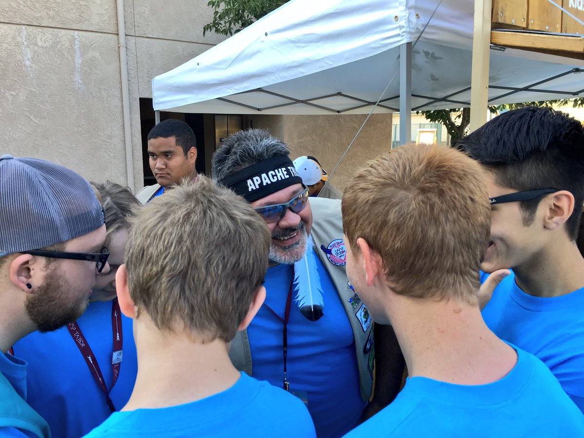Camp_Taylor's tweet photo. Gathering to answer the trivia question at morning flag raising! #WeTribe #CampTaylor #CHD https://t.co/J6mFF7aZVK