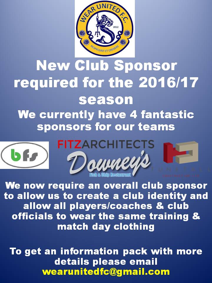 New Club Sponsor required - please RT to see if we can find a great business looking to support our fantastic club