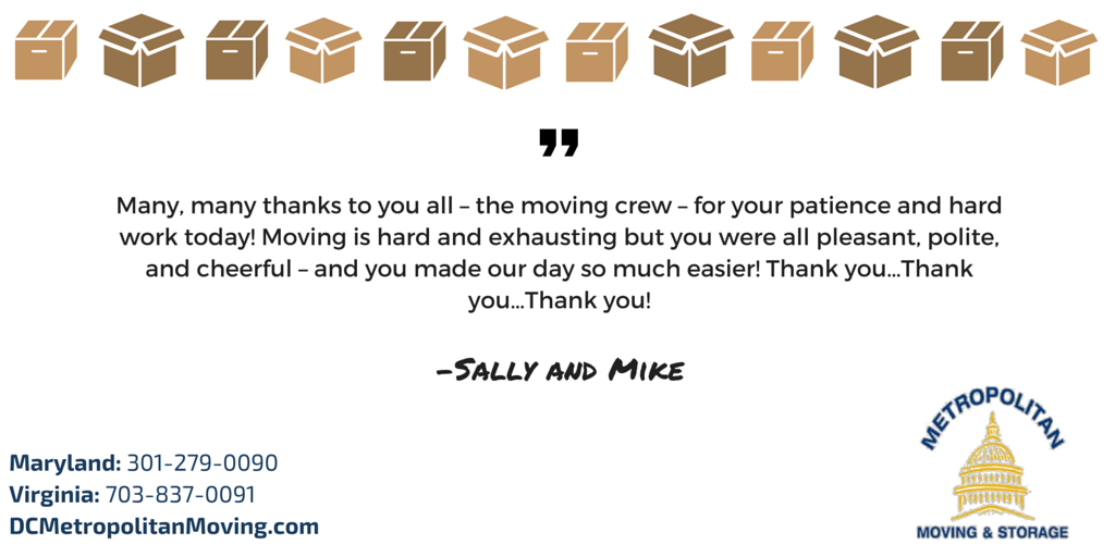 metromovingdc's tweet photo. Three cheers for us! Thank YOU, Sally &amp; Mike! @WashingtonPost #Moving #MovingHouse #MovingTips https://t.co/pli623t4qY
