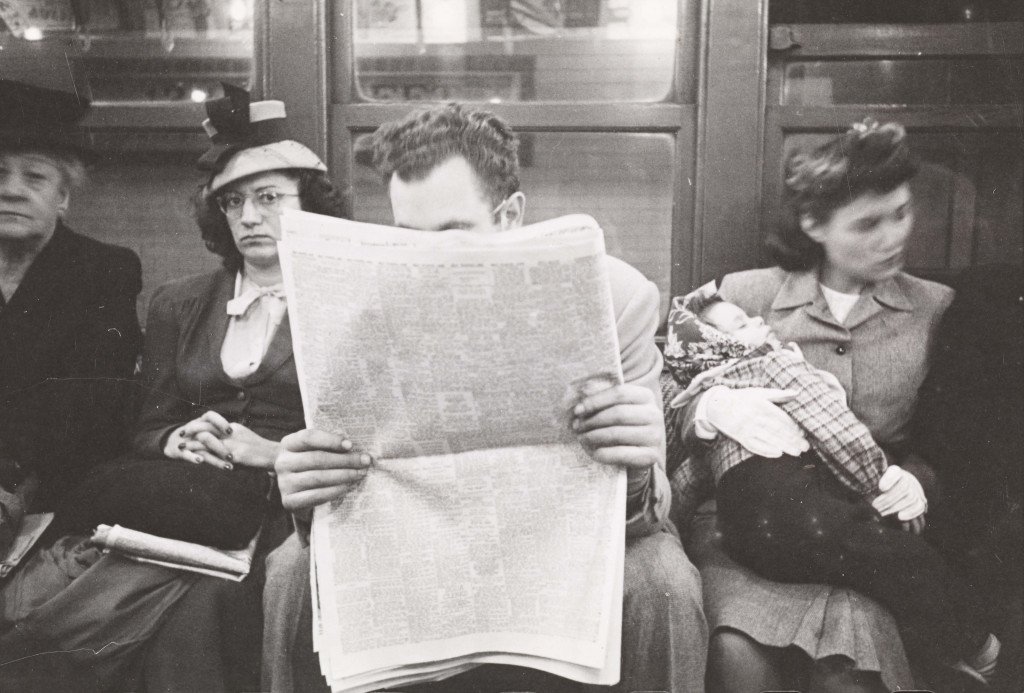 PeterAPeel's tweet photo. Passengers in a subway car, 1946, photo by Stanley Kubrick. https://t.co/KUaOixFUVF