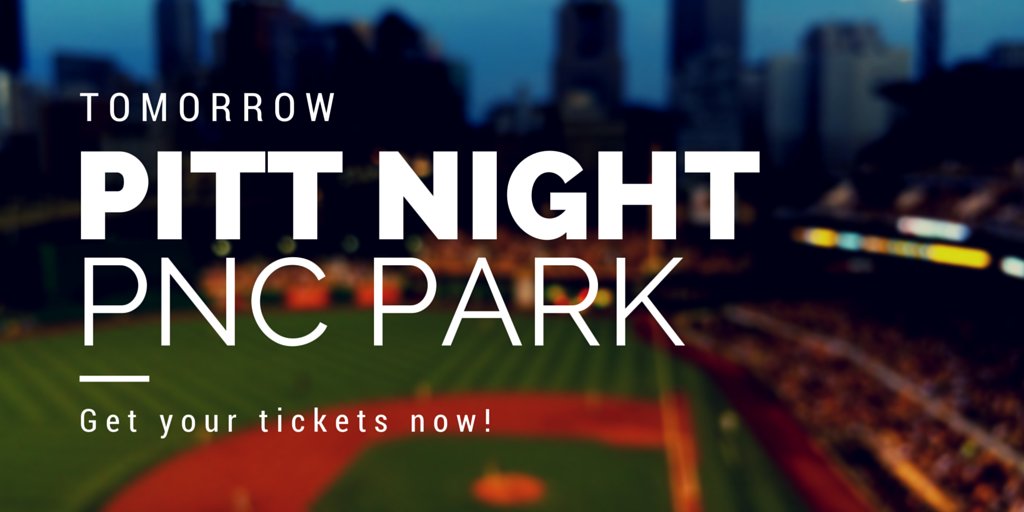PittTweet's tweet image. #PittNight at PNC Park is tomorrow! Get your tickets now. m.mlb.com/pirates/ticket…