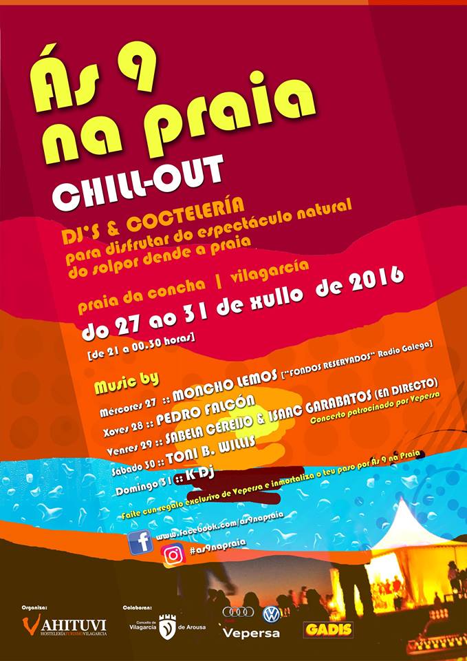 Vepersa's tweet photo. RT @radioarosaSER: O chill out #as9napraia, organizado por Ahituvi e o Concello de #Vilagarcía, inaugúrase hoxe! https://t.co/8UEzc8HuXW