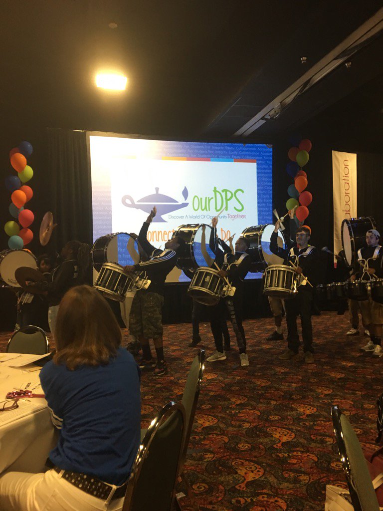 asterret's tweet photo. #ourDPSday #DPS Montbello Drumline getting leaders in the groove! https://t.co/S8QBG2tMPa
