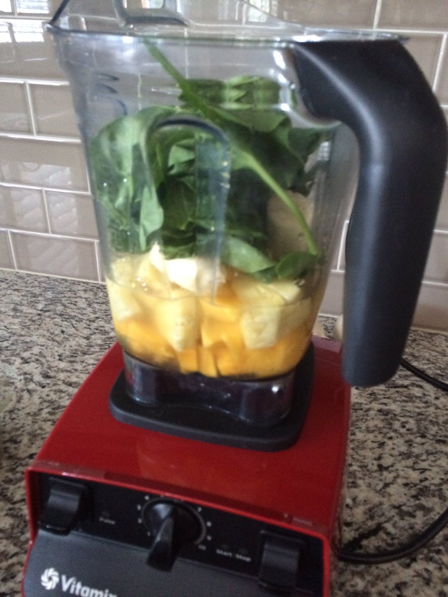 Mango, spinach, pineapple, coconut water. Stay hydrated. Stay beautiful.