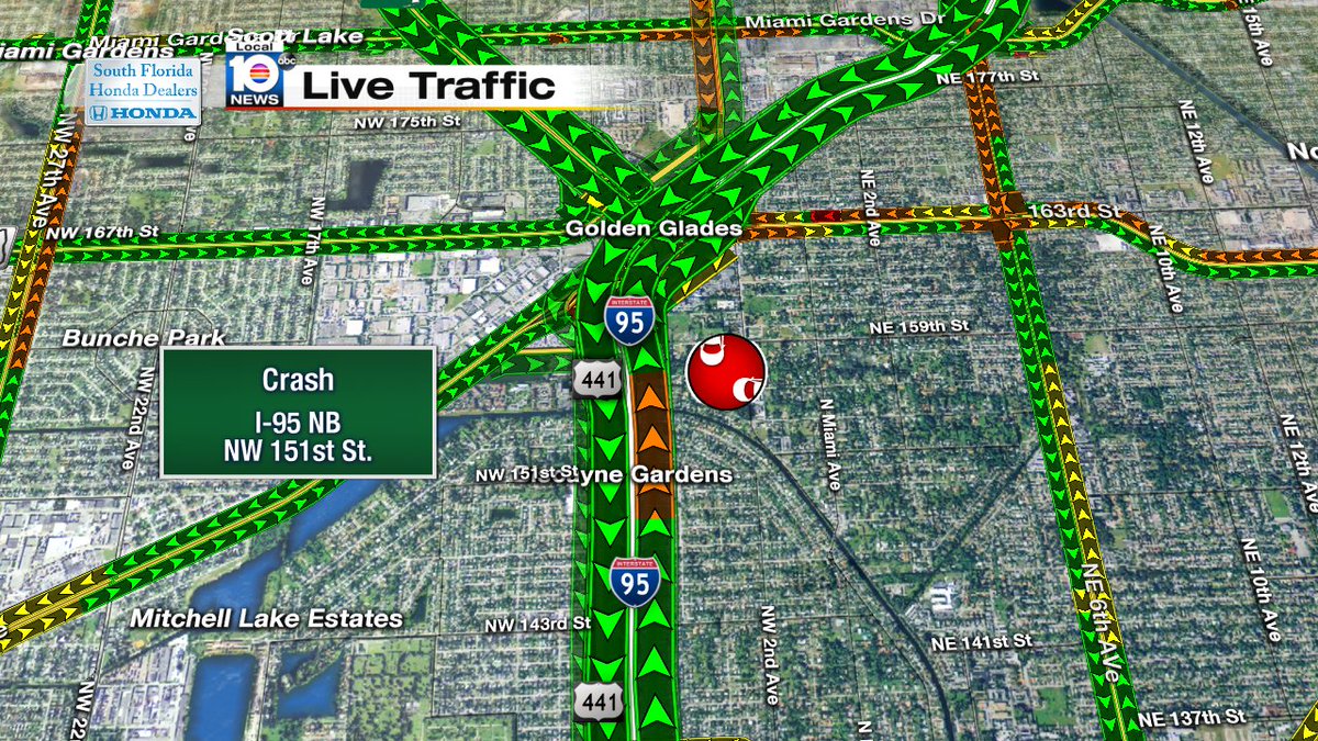 CRASH: I-95 NB & NW 151st St. #TRAFFIC #MIAMI https://t.co/HzzRIVWHJD