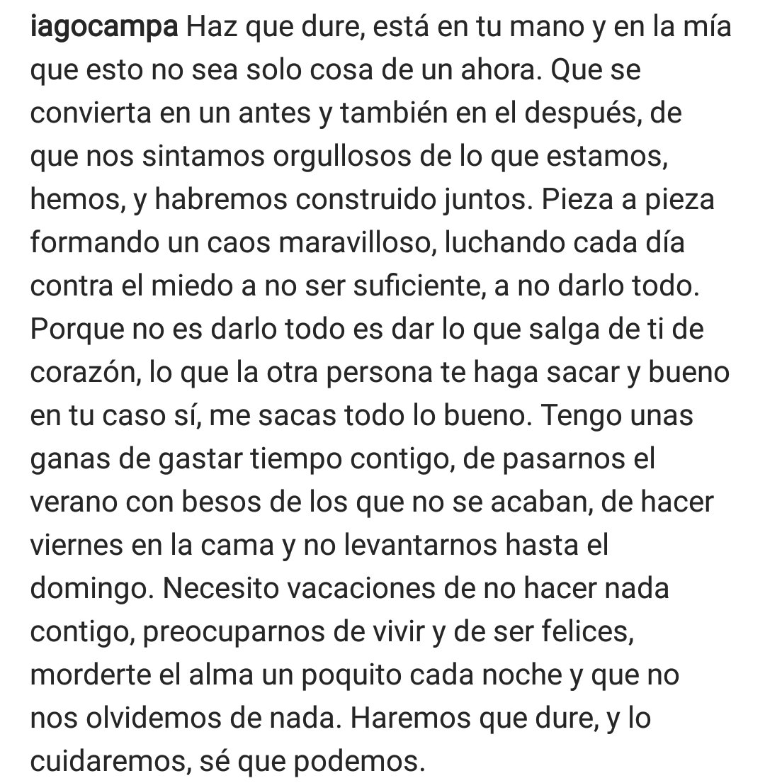 iagocampa's tweet photo. Haremos que dure, y nos cuidaremos. Sé que podemos. https://t.co/h6wuyui2Hr